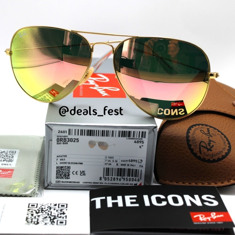 Model Display Ray-Ban Aviator Copper Pink Mirror RB3025 - Picture 4 of 17